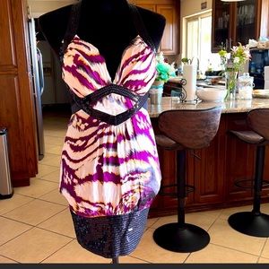 EUC Bebe silk dress size S